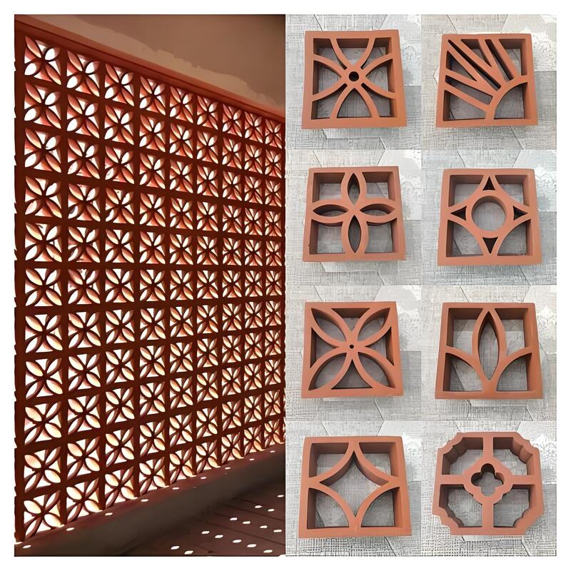 Piastrelle di terracotta progettazione cava facciata mattoni argilla edilizia casa decorazione della parete blocco di brezza