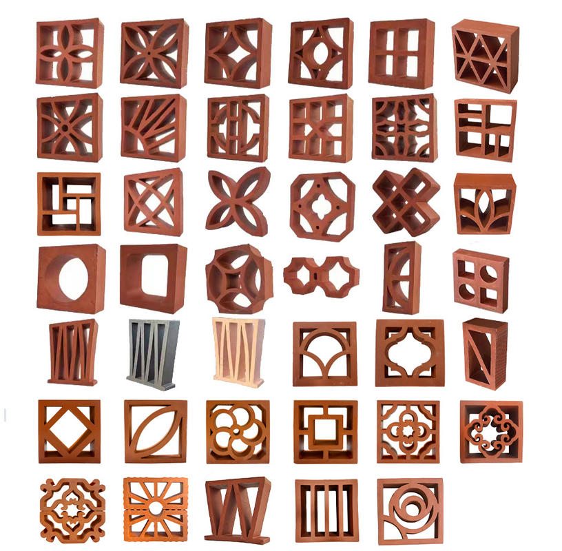 Produttore di blocchi di terracotta Breeze Mattoni decorativi in ​​argilla cava per facciate e pareti di giardini