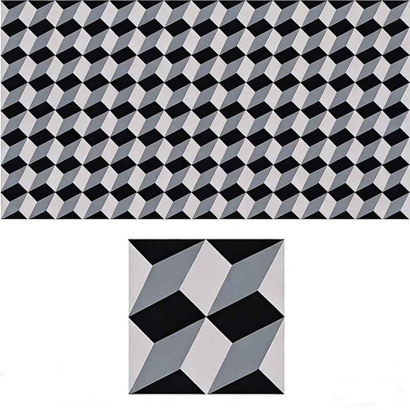 Piastrelle di cemento in mosaico retrò artigianali europee 200*200*16mm Piastrelle di illusione di cubo 3D per pavimenti interni e esterni