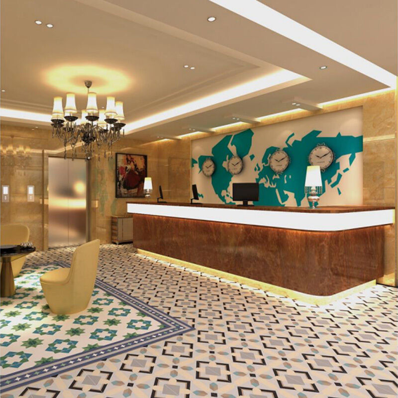 Piastrelle di cemento encaustico Moderno europeo Matte Pavimento interno Piastrelle Bordure Piastrelle Accenti Anti-Slip Villa Hotel Utilizzare Modello Geometrico