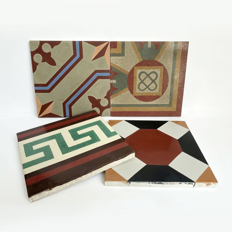 Piastrelle di cemento encaustico Moderno europeo Matte Pavimento interno Piastrelle Bordure Piastrelle Accenti Anti-Slip Villa Hotel Utilizzare Modello Geometrico