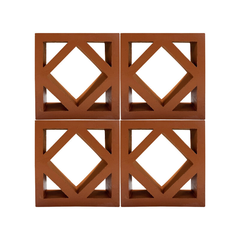 Blocchi vuoti di terracotta rosso impermeabili Blocchi di brice di argilla decorativa per cortile Pareti schermo privacy