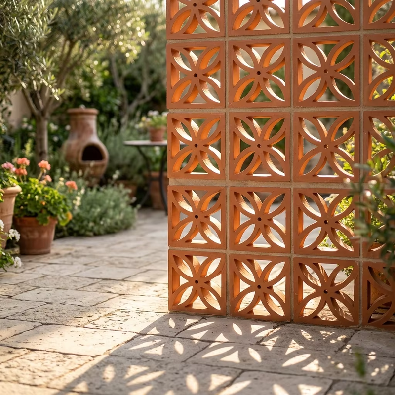 Terracotta Breeze Block Panels Architettura Pareti Decorative Perforate Bricks