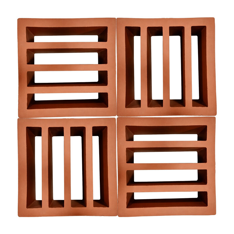 Terracotta Breeze Block Eco Friendly Red Clay Screen Block per pareti di giardino Cortili e facciate architettoniche