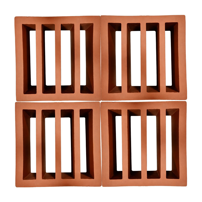 Terracotta Breeze Block Eco Friendly Red Clay Screen Block per pareti di giardino Cortili e facciate architettoniche