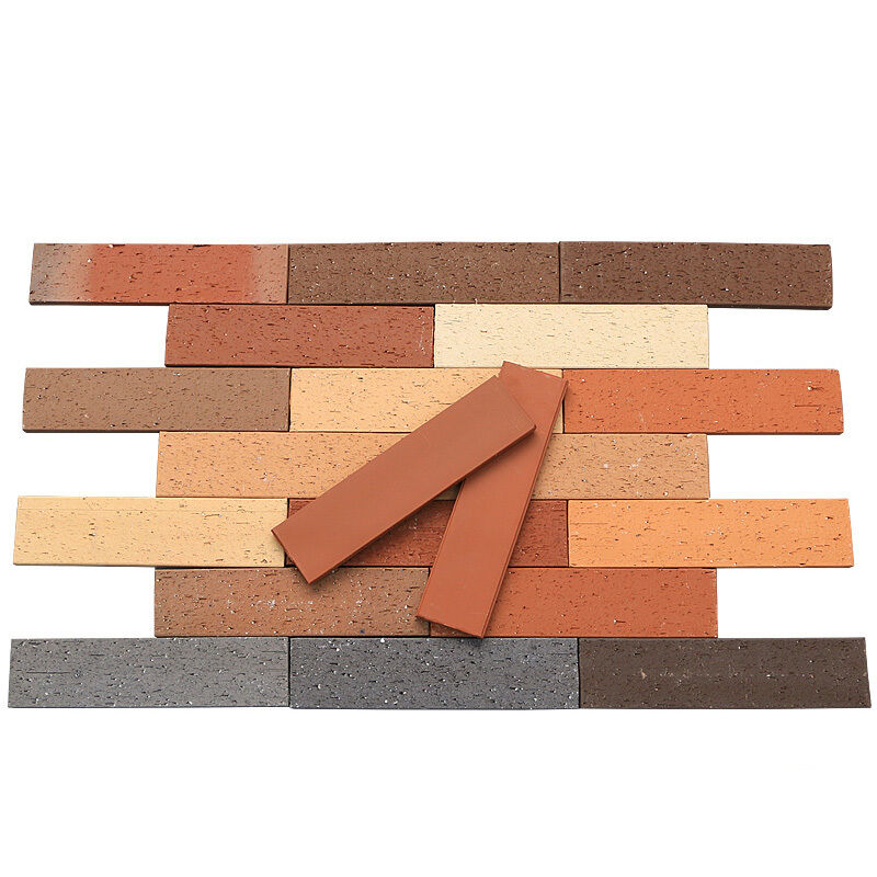 Terracotta neutrale, mattoni a faccia rossa, argilla naturale, rivestimento per pareti esterne, facciate e design architettonico moderno
