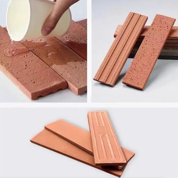 Terracotta neutrale, mattoni a faccia rossa, argilla naturale, rivestimento per pareti esterne, facciate e design architettonico moderno