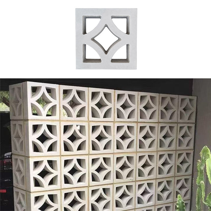Blocchi di vetro in cemento bianco con modello di diamante Decorative mattoni di cemento schermo per il cortile esterno Privacy schermo muro