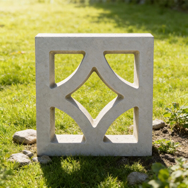 Blocchi di vetro in cemento bianco con modello di diamante Decorative mattoni di cemento schermo per il cortile esterno Privacy schermo muro