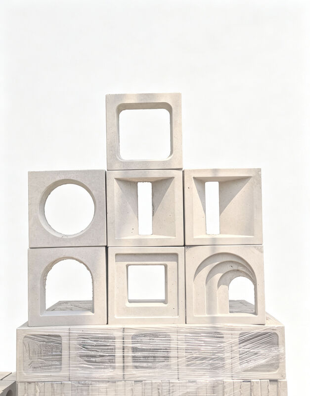Moderni blocchi geometrici di cemento per ventilazione Pareti divisorie mattoni di cemento per facciate architettoniche Pareti schermo