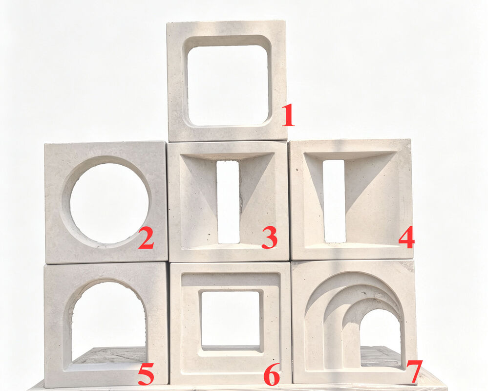 Moderni blocchi geometrici di cemento per ventilazione Pareti divisorie mattoni di cemento per facciate architettoniche Pareti schermo