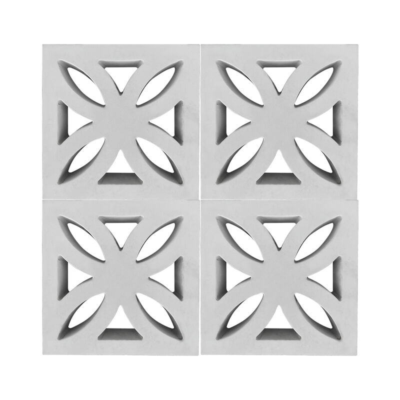 Recinzione in cemento in stile resort con schermo a brezza 300x300mm Decorativo blocchi ombrelloni a quattro petali per villa Cortili e pareti privacy piscina