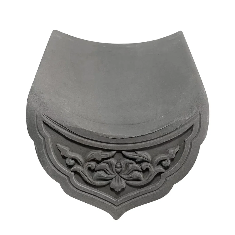 Set completo di tegole decorative per grondaie e tegole a botte in ceramica grigia cinese per architettura paesaggistica esterna di case da tè