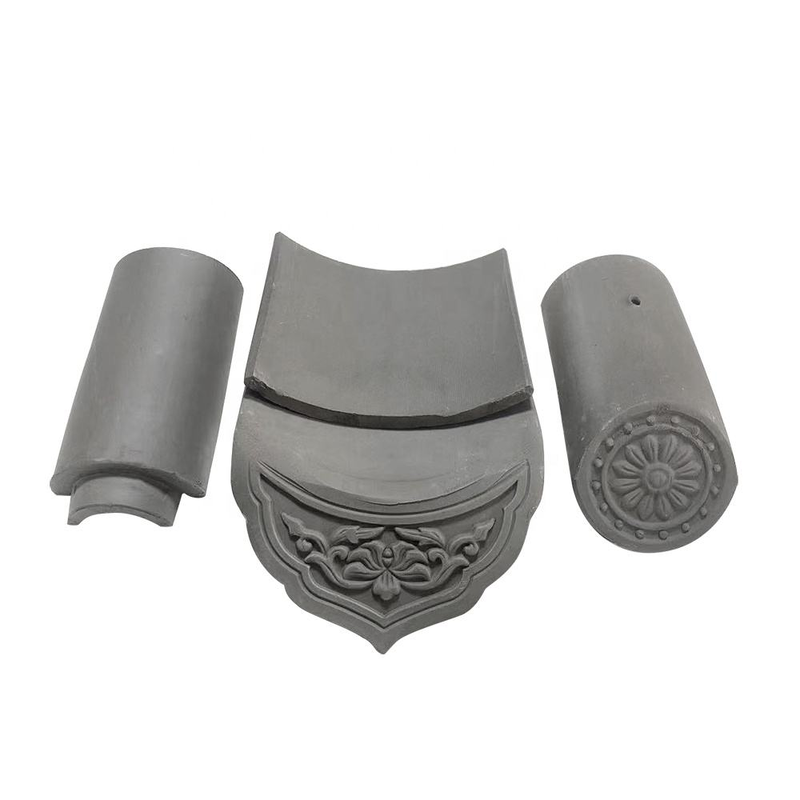 Tegole in argilla grigia per ponti da giardino e padiglioni, tegole a botte e tegole a grondaia resistenti agli agenti atmosferici per architettura in stile cinese