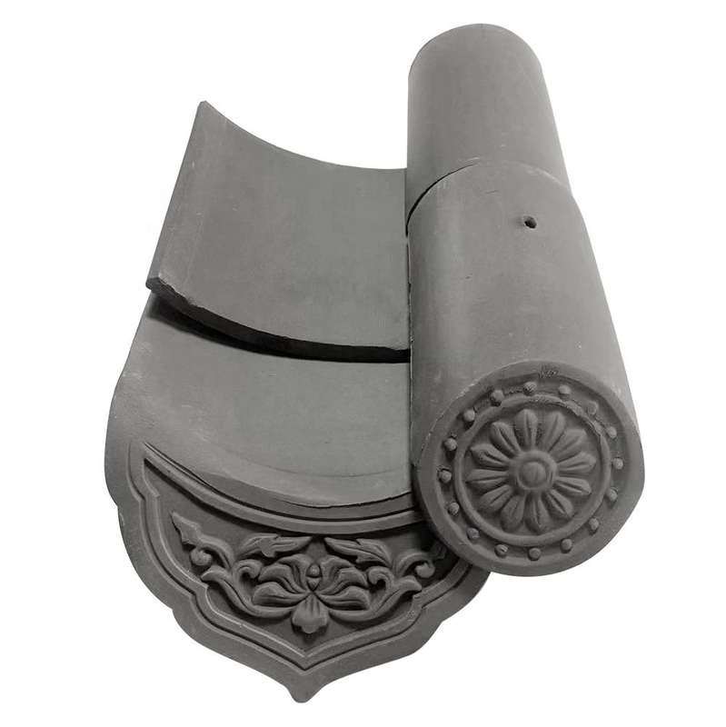 Tegole in argilla grigia per ponti da giardino e padiglioni, tegole a botte e tegole a grondaia resistenti agli agenti atmosferici per architettura in stile cinese