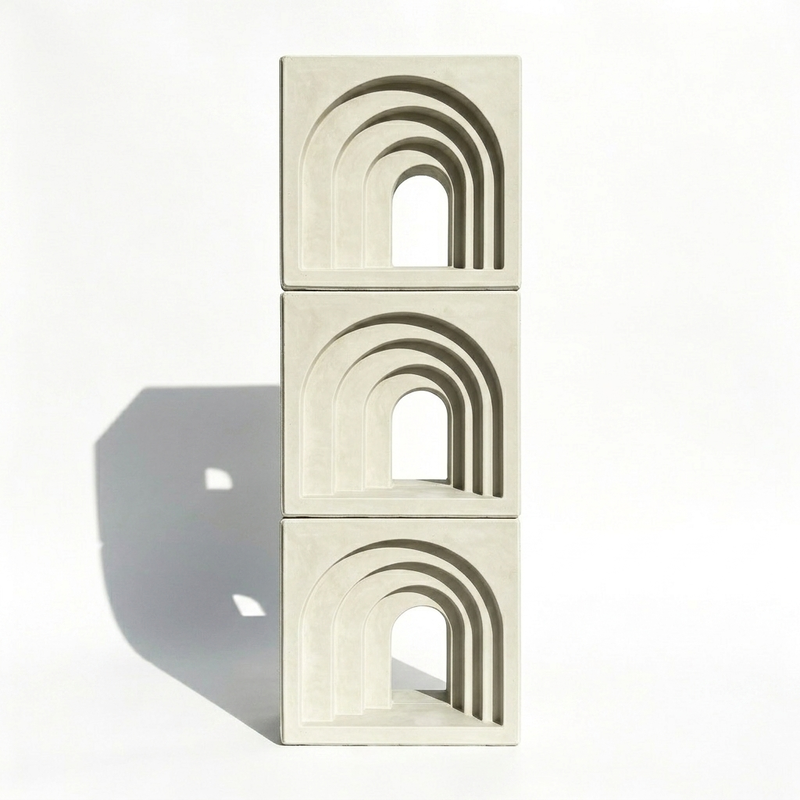 Blocchi di Ventilazione in Cemento Armato 3D | Mattoni Decorativi Cavi in Cemento per Vetrine e Pareti Architettoniche Parasole