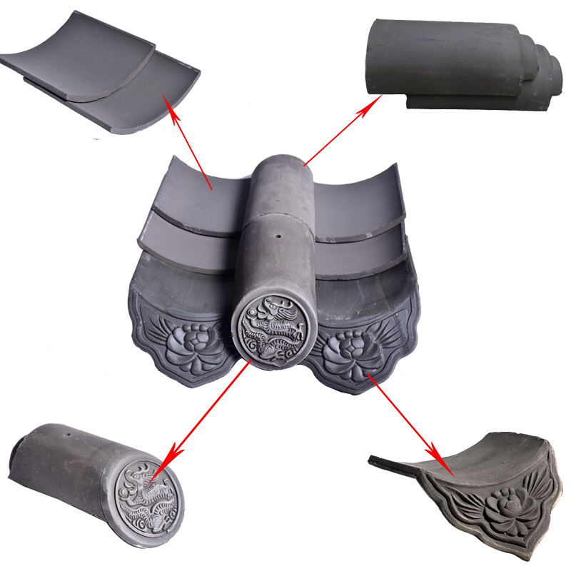 Naturalmente resistenti Decorative Cina argilla tetto piastrelle angolo tetto croce piastrelle tetto